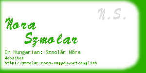 nora szmolar business card
