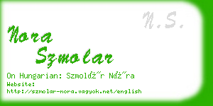 nora szmolar business card